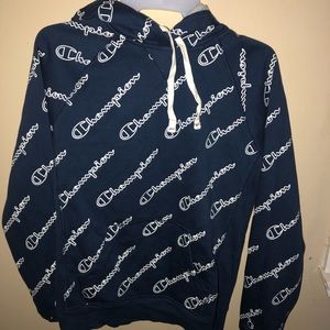 Blue champion logo sweatshirt